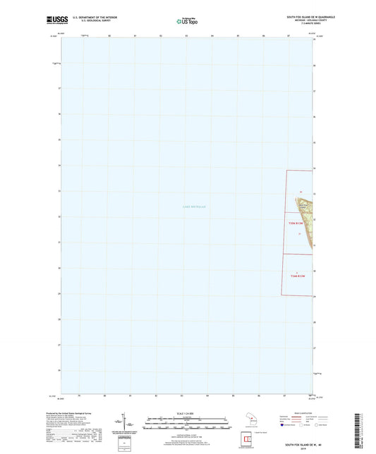 South Fox Island OE W Michigan US Topo Map Image