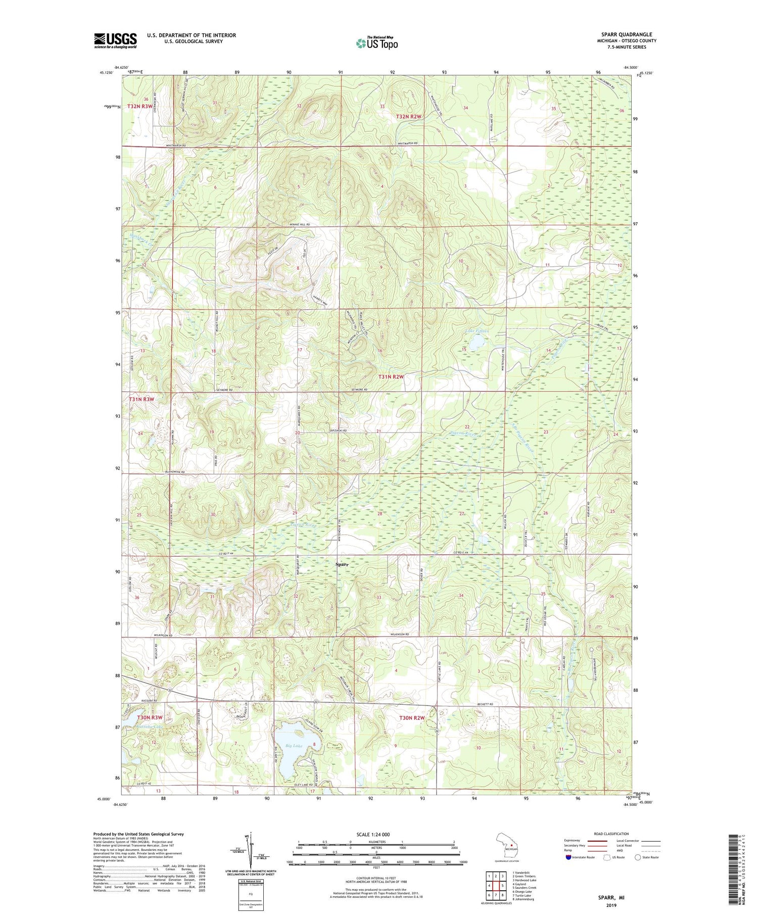 Sparr Michigan US Topo Map Image