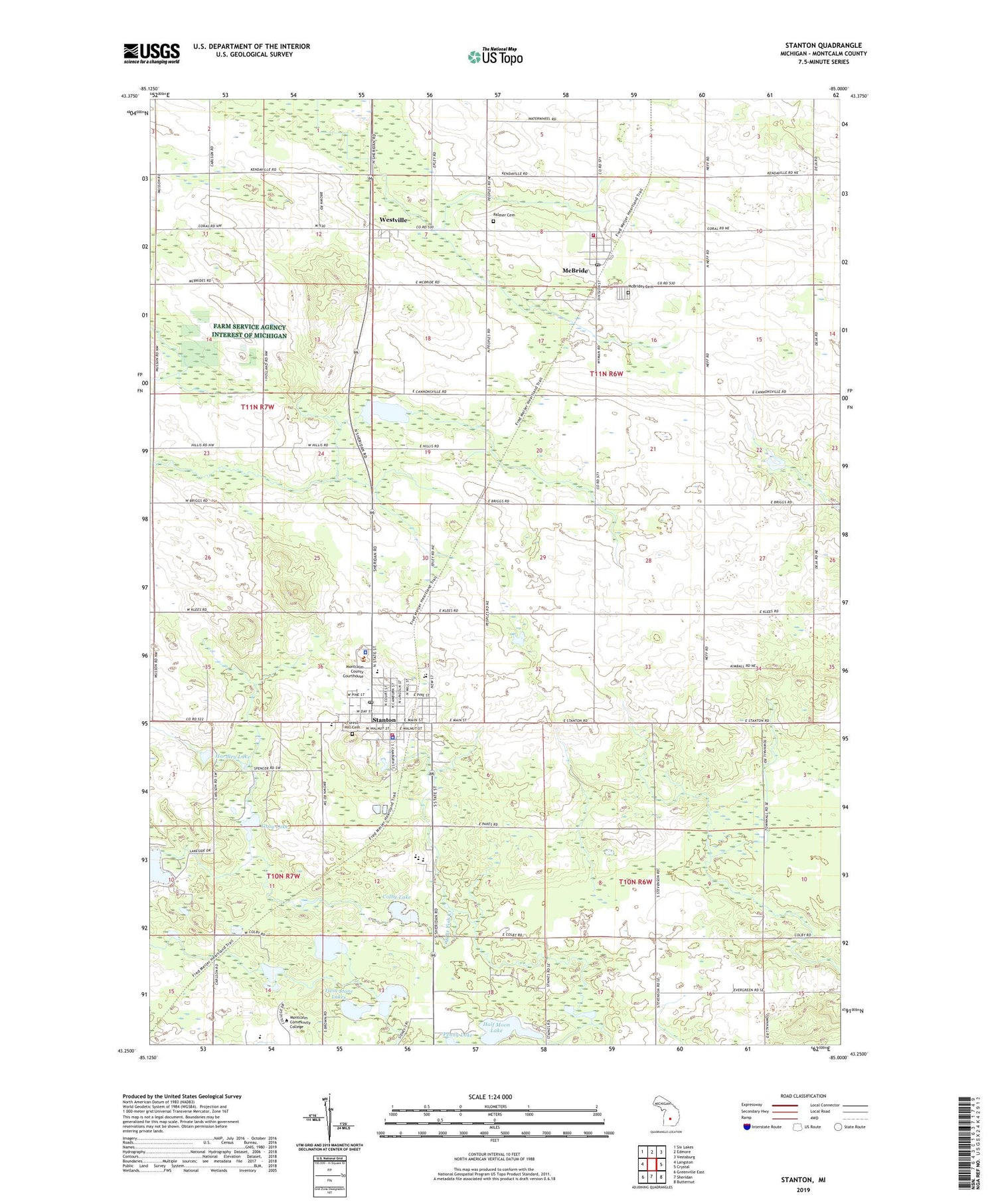 Stanton Michigan US Topo Map Image
