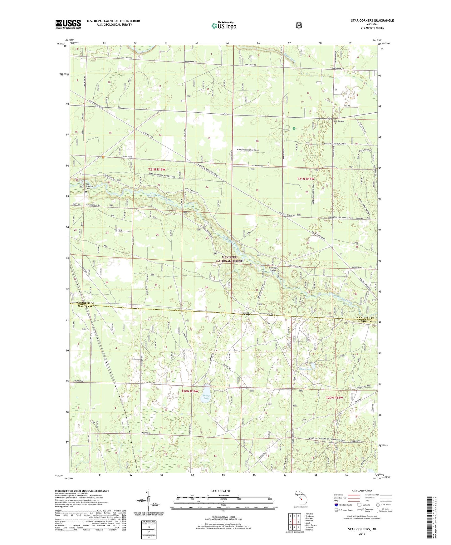 Star Corners Michigan US Topo Map Image