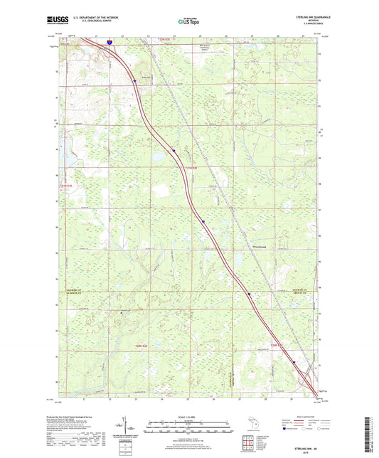 Sterling NW Michigan US Topo Map Image