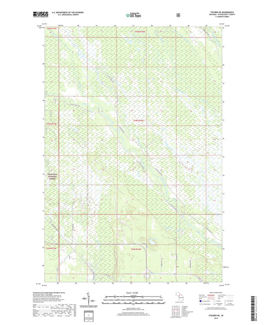 Steuben NE Michigan US Topo Map Image