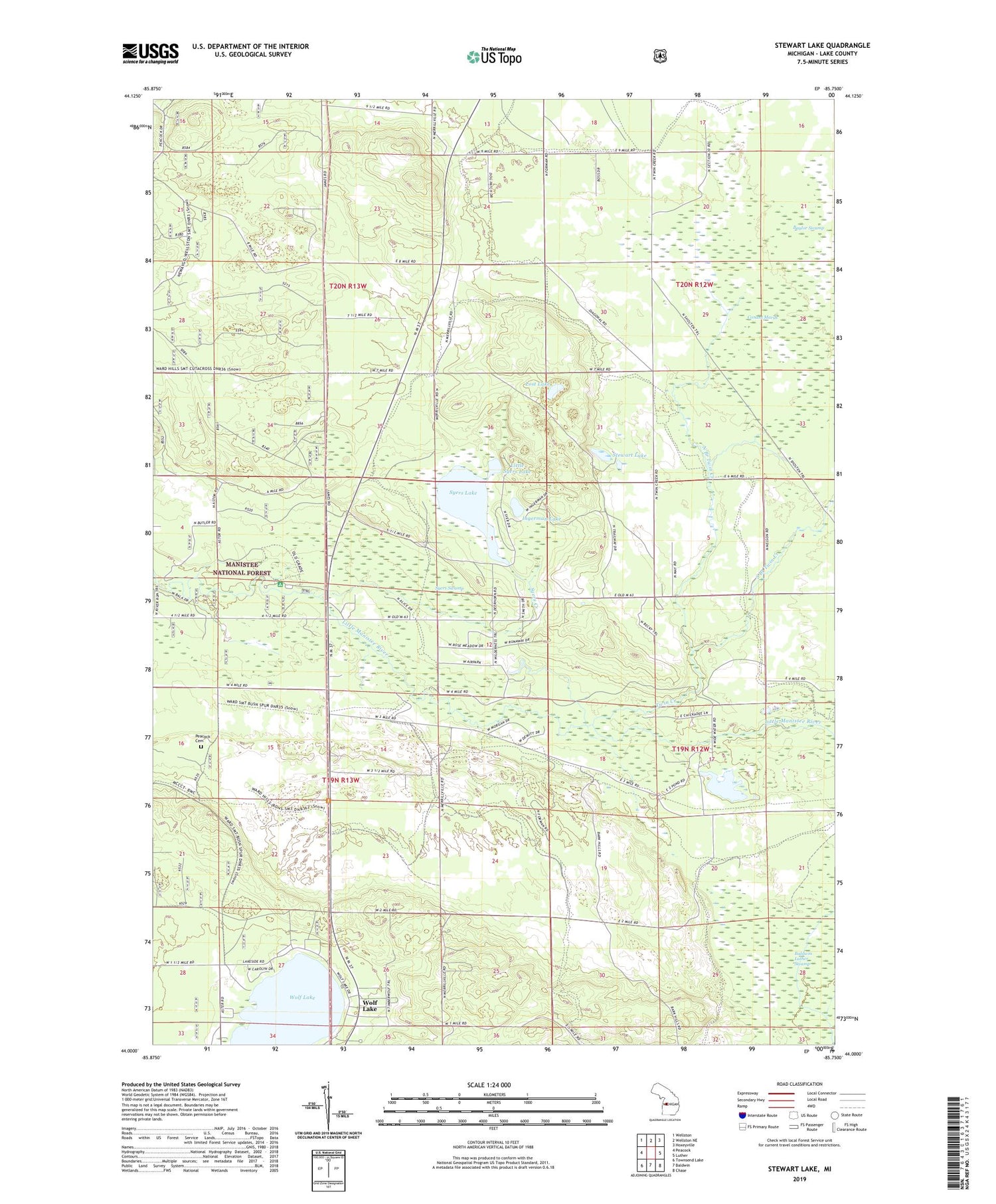 Stewart Lake Michigan US Topo Map Image