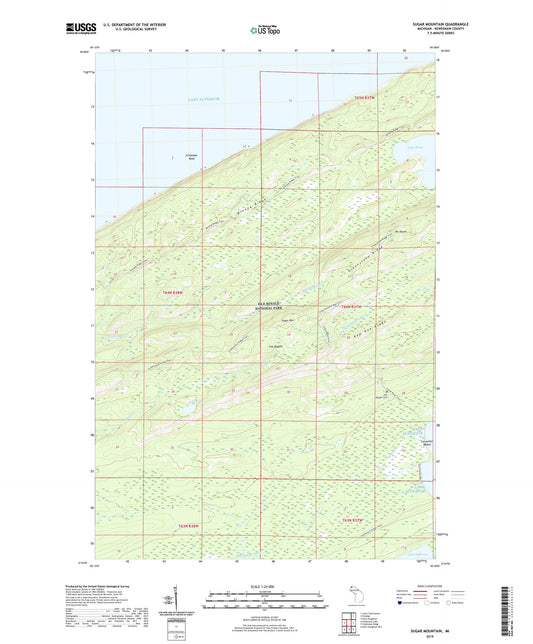 Sugar Mountain Michigan US Topo Map Image