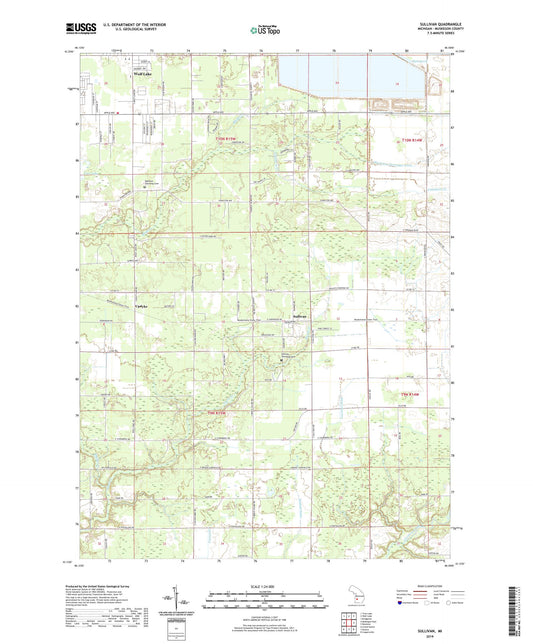 Sullivan Michigan US Topo Map Image