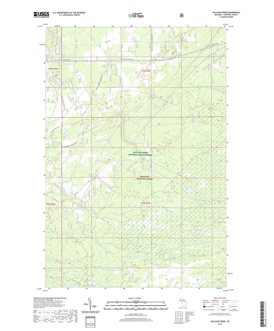 Sullivan Creek Michigan US Topo Map Image