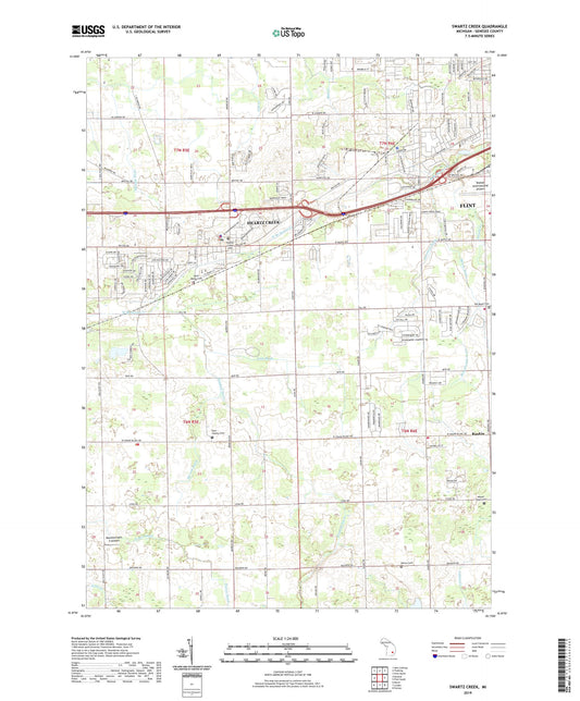 Swartz Creek Michigan US Topo Map Image