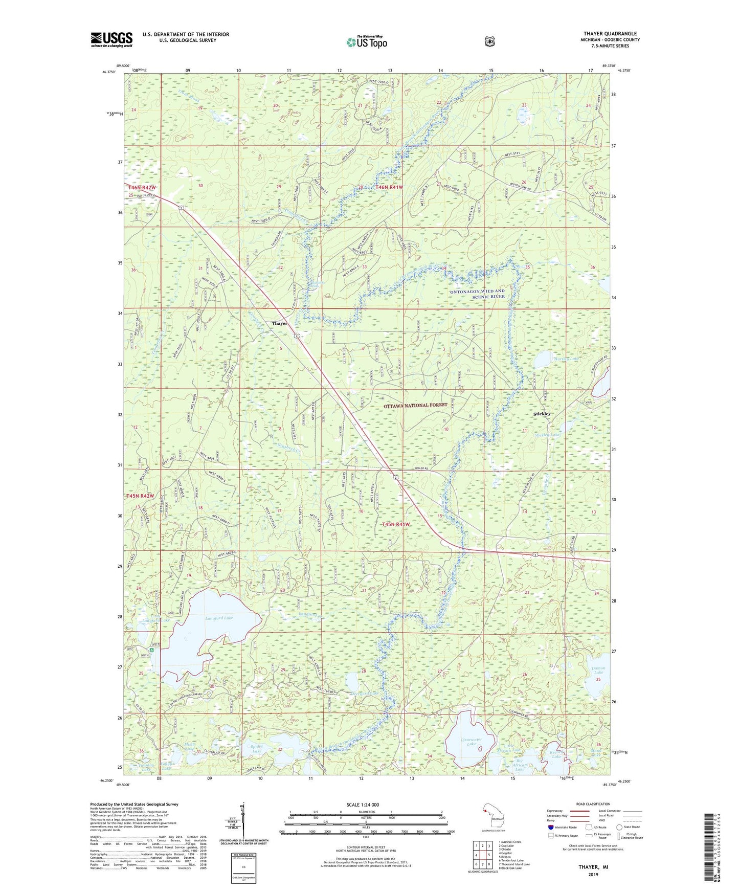 Thayer Michigan US Topo Map Image