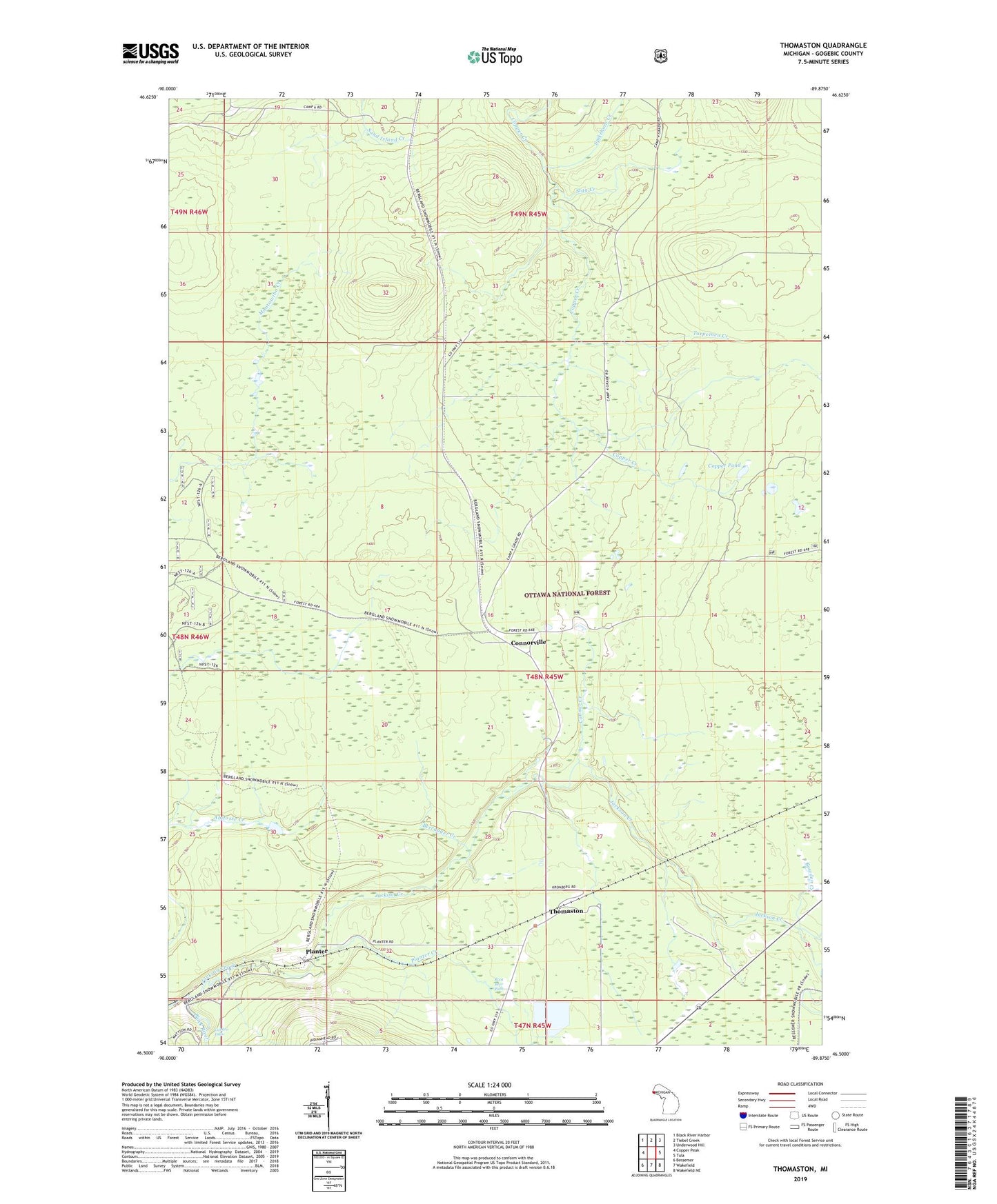 Thomaston Michigan US Topo Map Image