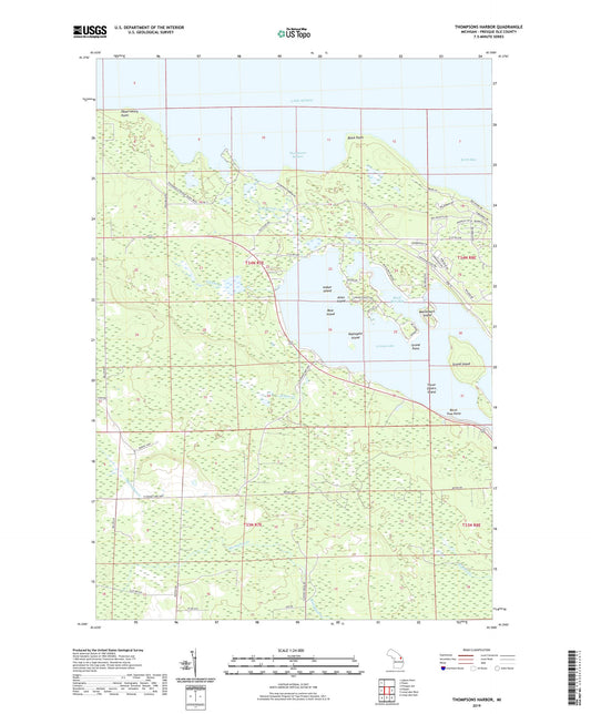 Thompsons Harbor Michigan US Topo Map Image