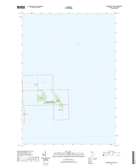 Thunder Bay Island Michigan US Topo Map Image