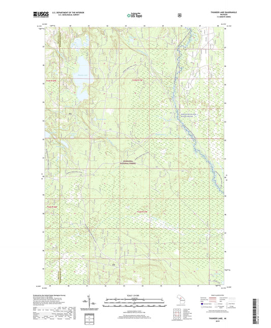Thunder Lake Michigan US Topo Map Image