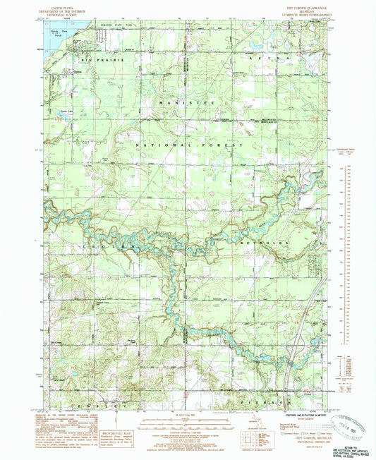 Classic USGS Tift Corner Michigan 7.5'x7.5' Topo Map Image