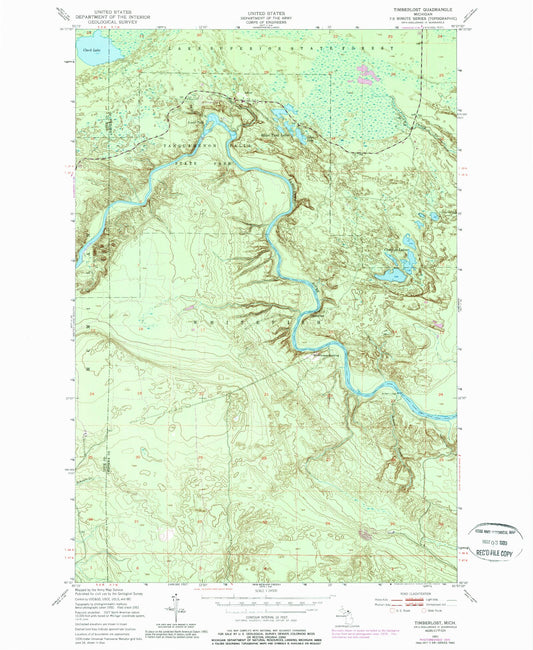 Classic USGS Timberlost Michigan 7.5'x7.5' Topo Map Image