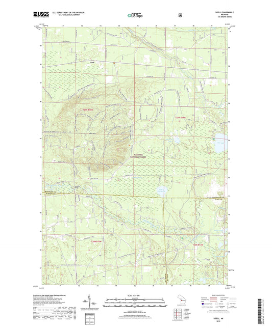Udell Michigan US Topo Map Image