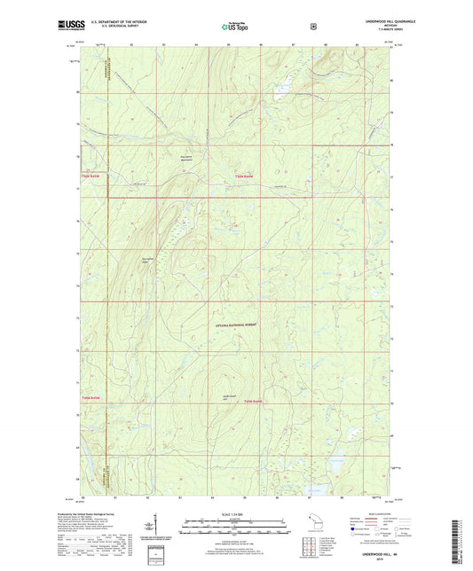 Underwood Hill Michigan US Topo Map Image
