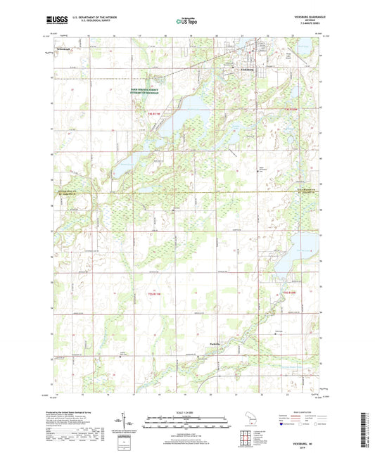 Vicksburg Michigan US Topo Map Image