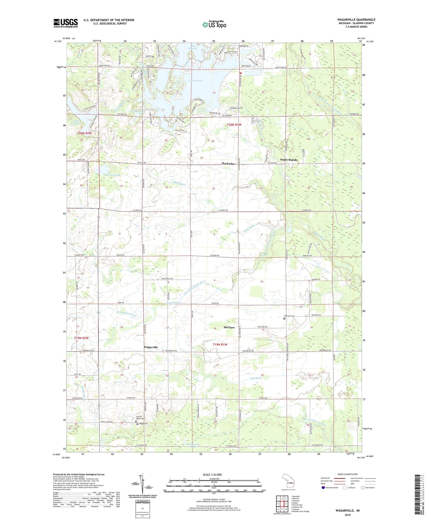 Wagarville Michigan US Topo Map Image