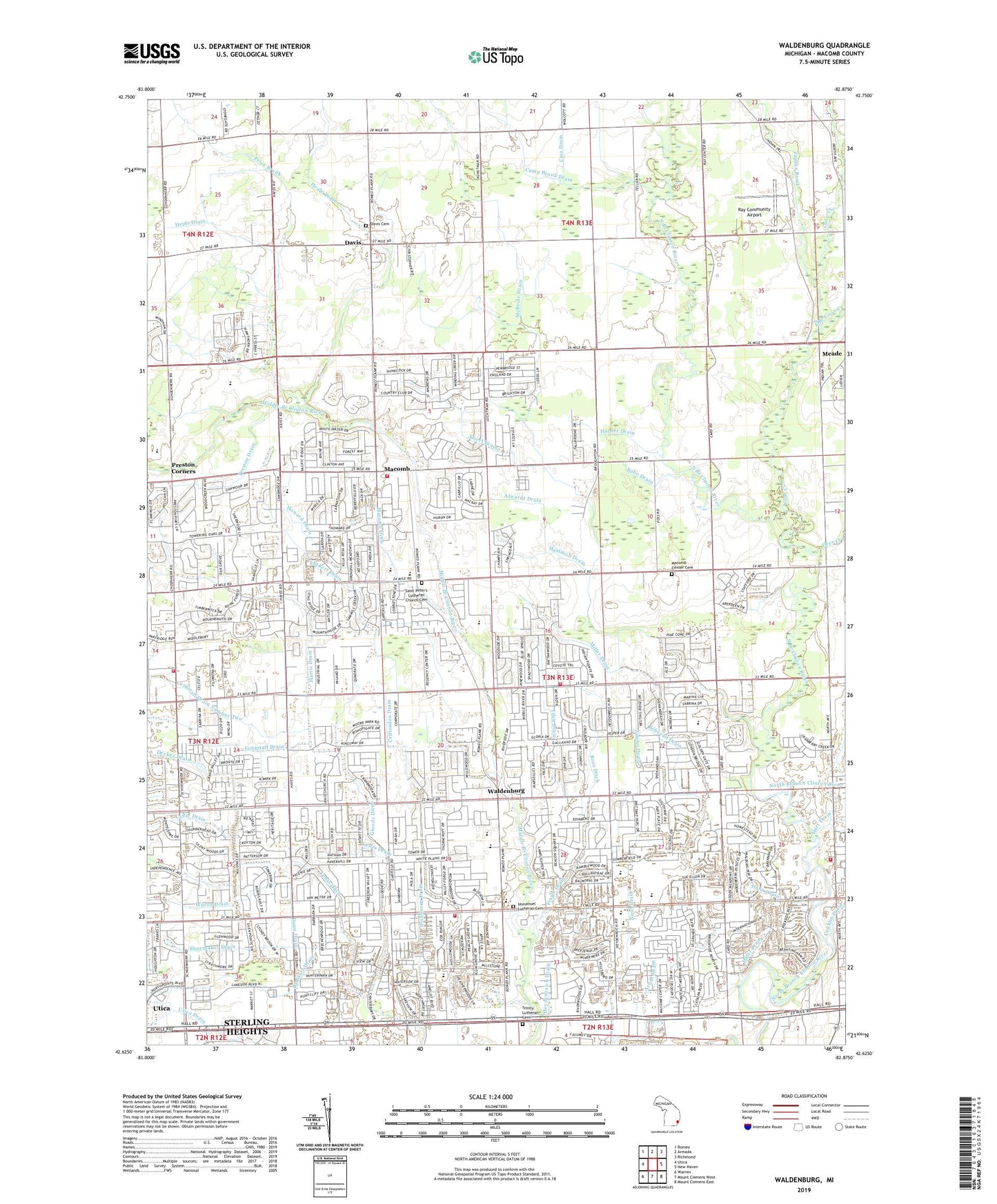 Waldenburg Michigan US Topo Map Image