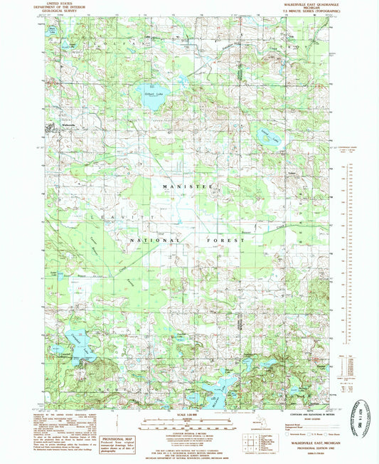 Classic USGS Walkerville East Michigan 7.5'x7.5' Topo Map Image