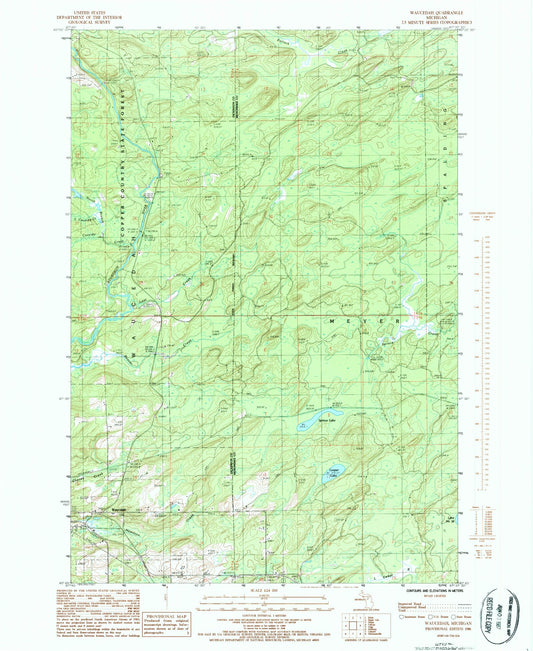 Classic USGS Waucedah Michigan 7.5'x7.5' Topo Map Image