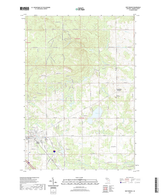 West Branch Michigan US Topo Map Image