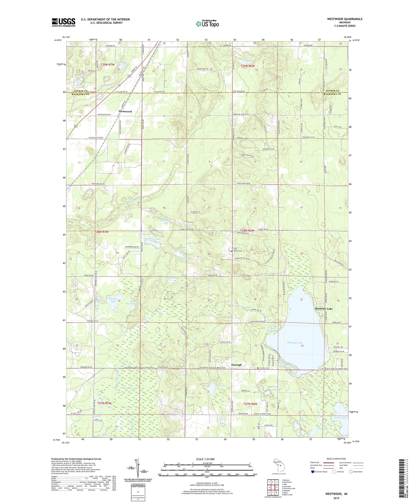 Westwood Michigan US Topo Map Image