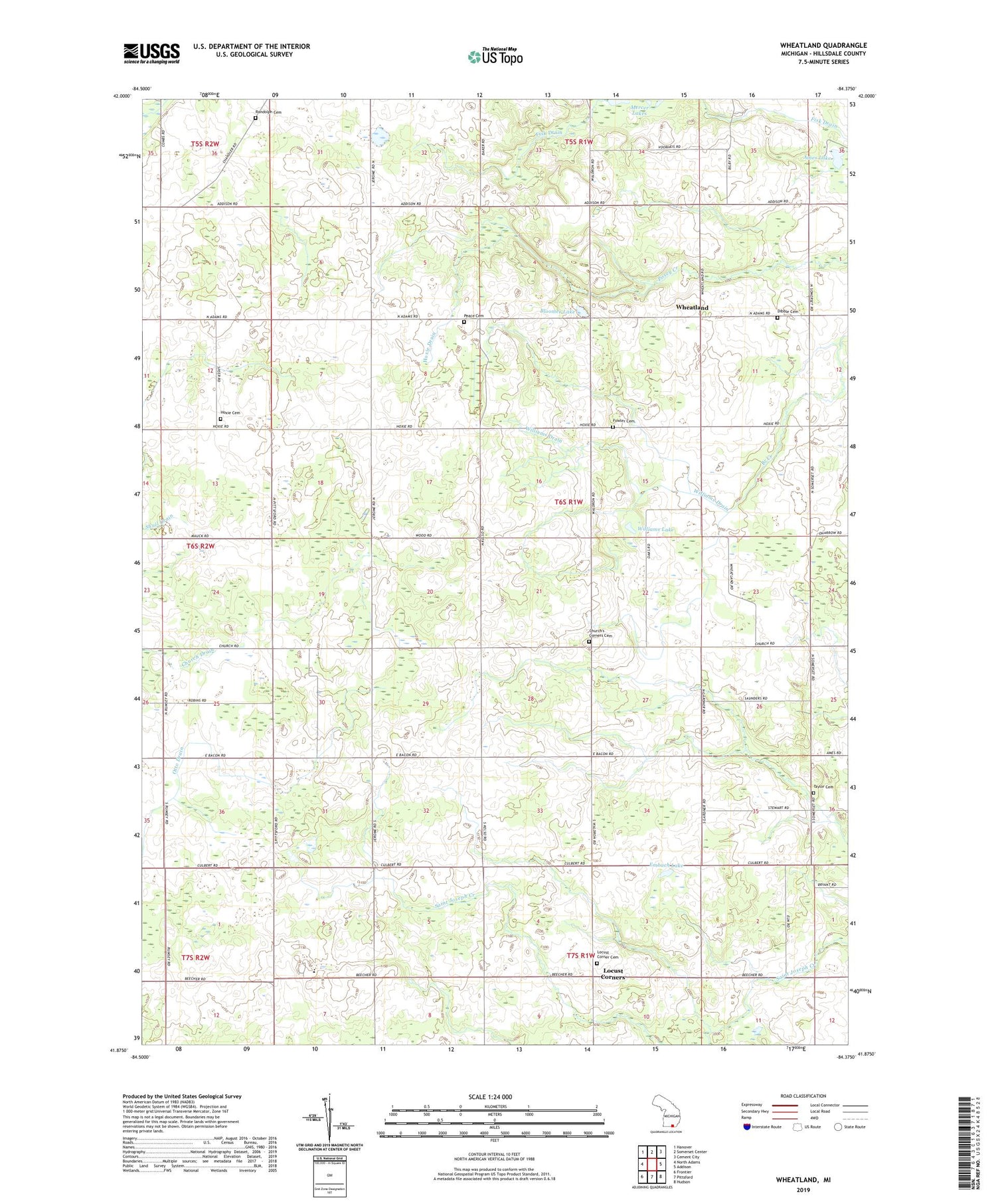 Wheatland Michigan US Topo Map Image