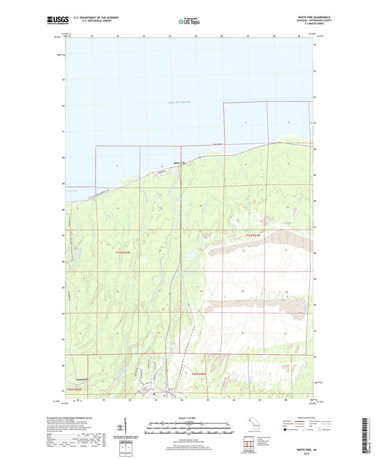 White Pine Michigan US Topo Map Image