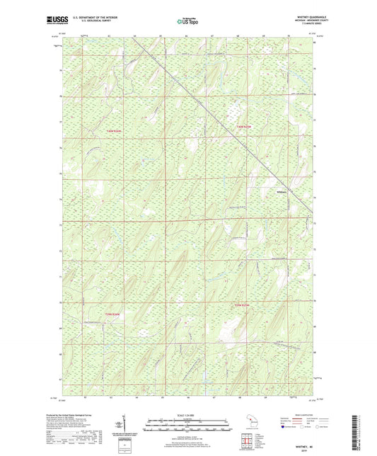 Whitney Michigan US Topo Map Image