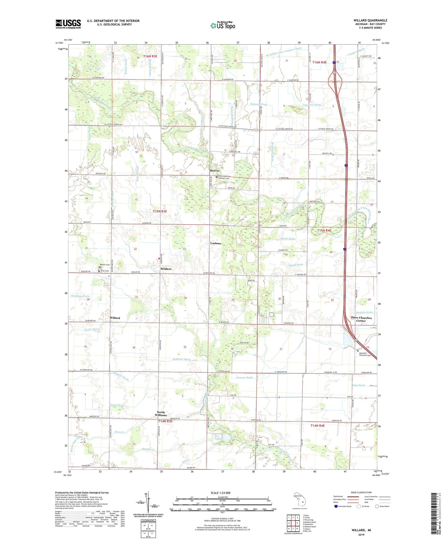 Willard Michigan US Topo Map Image