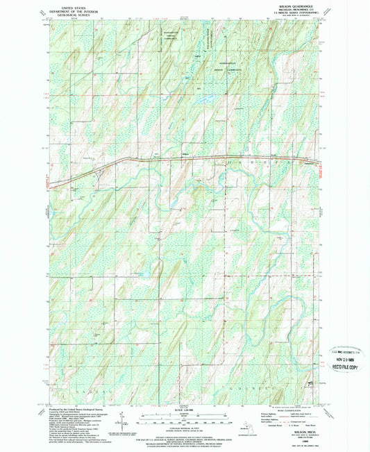 Classic USGS Wilson Michigan 7.5'x7.5' Topo Map Image