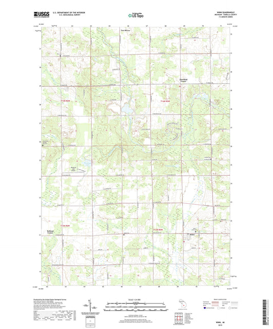 Winn Michigan US Topo Map Image