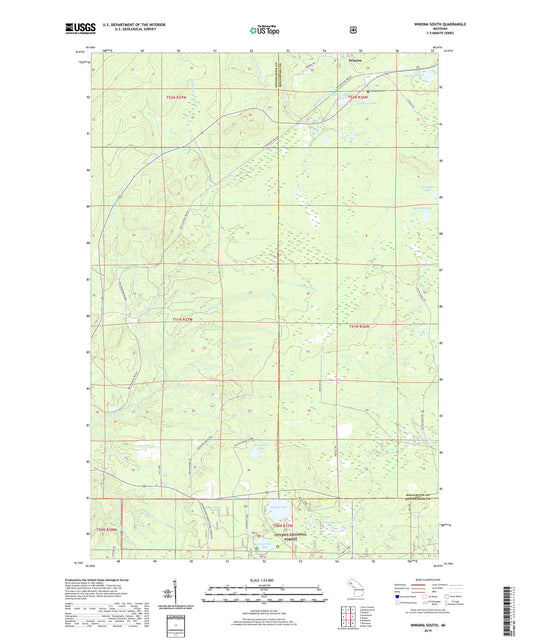 Winona South Michigan US Topo Map Image