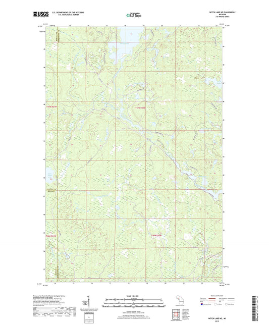 Witch Lake NE Michigan US Topo Map Image