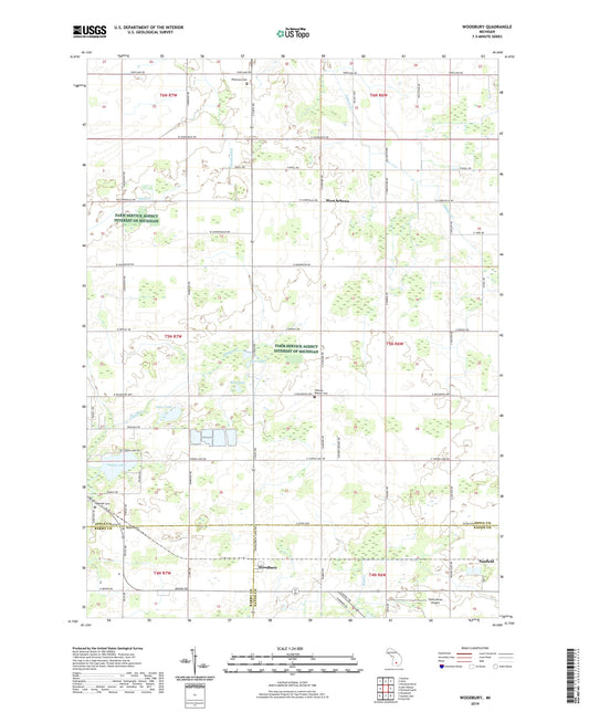Woodbury Michigan US Topo Map Image
