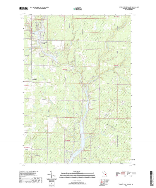 Wooden Shoe Village Michigan US Topo Map Image