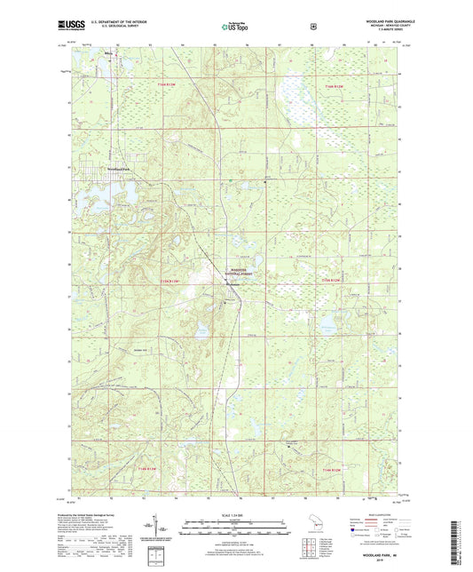 Woodland Park Michigan US Topo Map Image