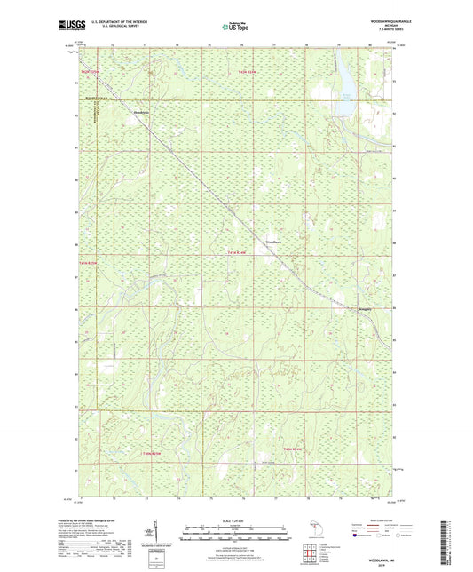 Woodlawn Michigan US Topo Map Image