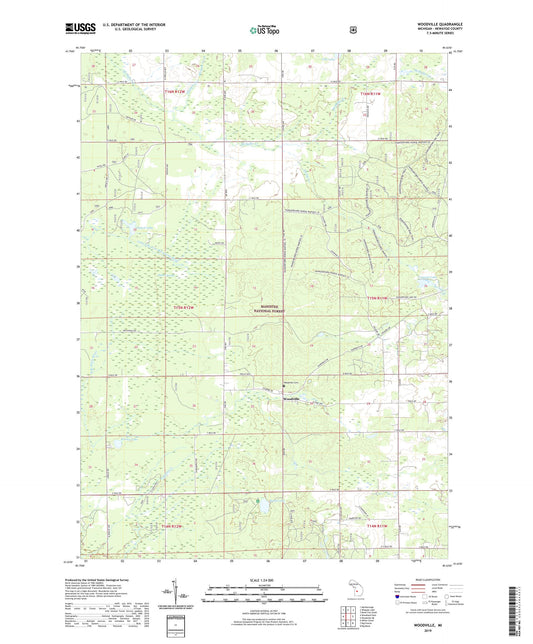 Woodville Michigan US Topo Map Image