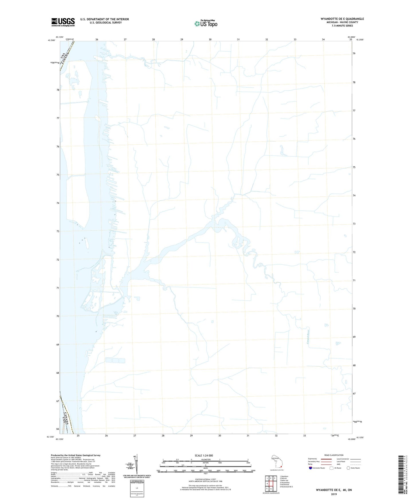 Wyandotte OE E Michigan US Topo Map Image