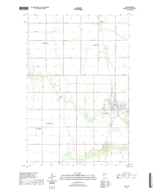 Ada Minnesota US Topo Map Image