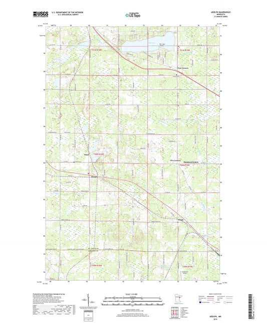 Adolph Minnesota US Topo Map Image