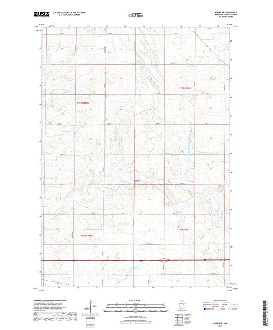 Adrian NE Minnesota US Topo Map Image