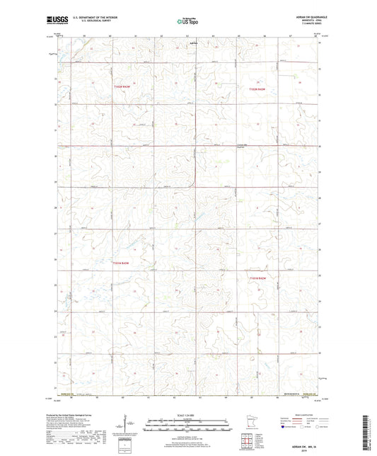 Adrian SW Minnesota US Topo Map Image