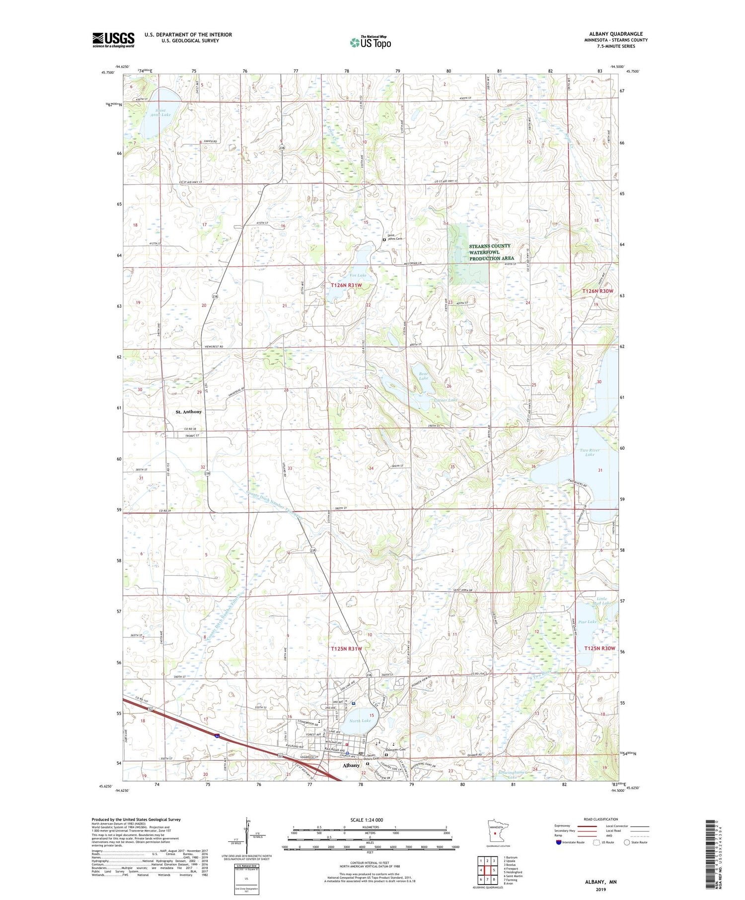 Albany Minnesota US Topo Map Image