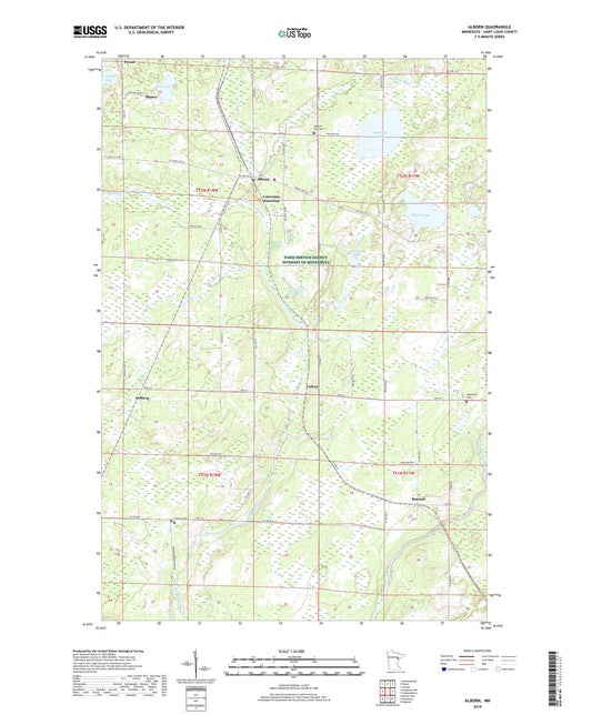 Alborn Minnesota US Topo Map Image