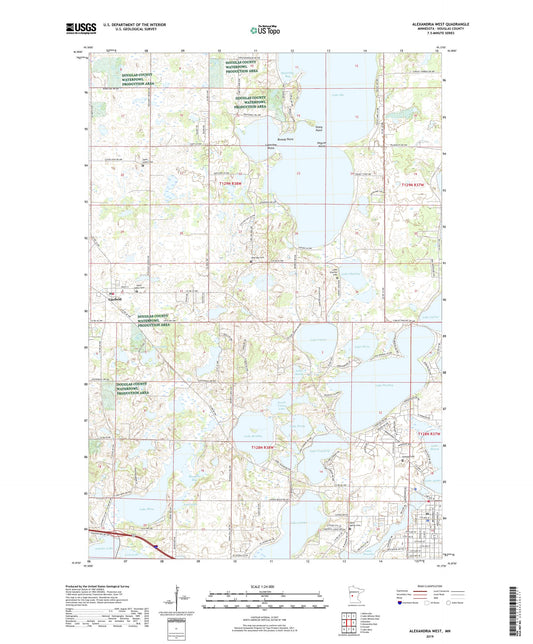 Alexandria West Minnesota US Topo Map Image