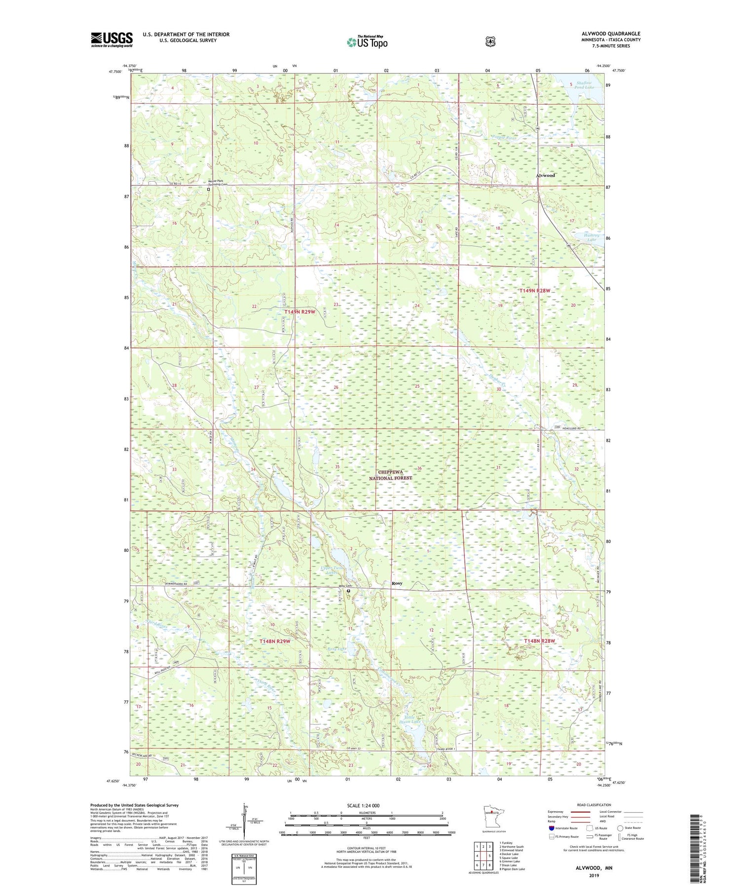 Alvwood Minnesota US Topo Map Image