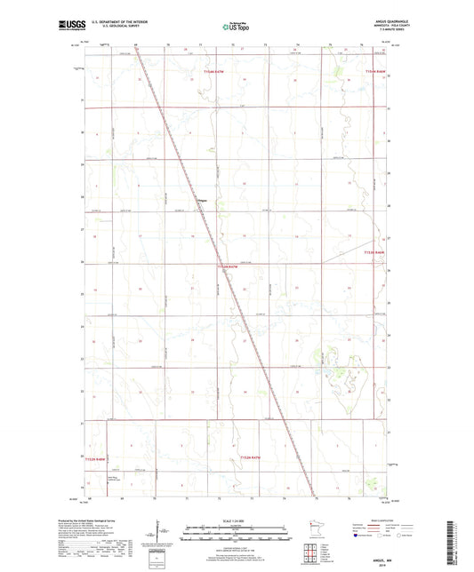 Angus Minnesota US Topo Map Image